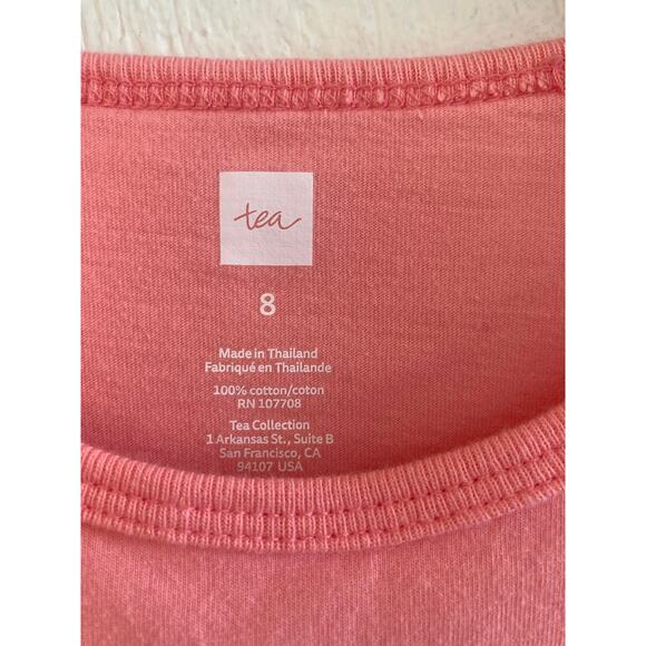 Tea Collection Pink Flower T-Shirt Dress Age 8 - Picture 6 of 11